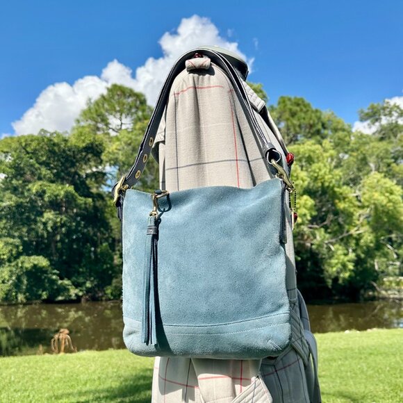 COACH Vintage Legacy Soft Slim Suede Duffle Crossbody 2004 Chambray Blue 1419 - Picture 6 of 15